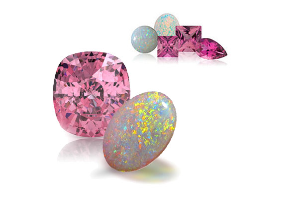 Tourmaline and Opal Gemstones